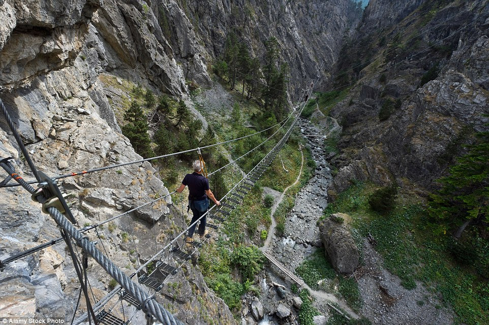 If                                                      you want to                                                      experience the                                                      rocky St. Gervasio                                                      gorges in                                                      Piedmont, Italy,                                                      one way is to go                                                      through it - via                                                      the tiny Tibetan                                                      bridge