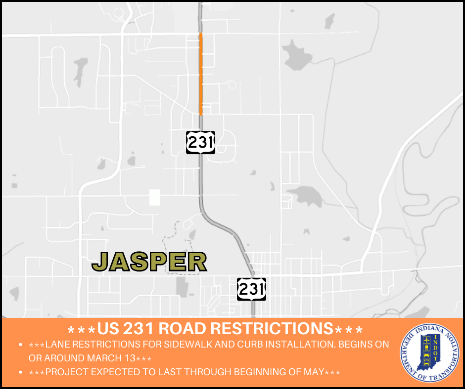 US 231 Jasper restrictions