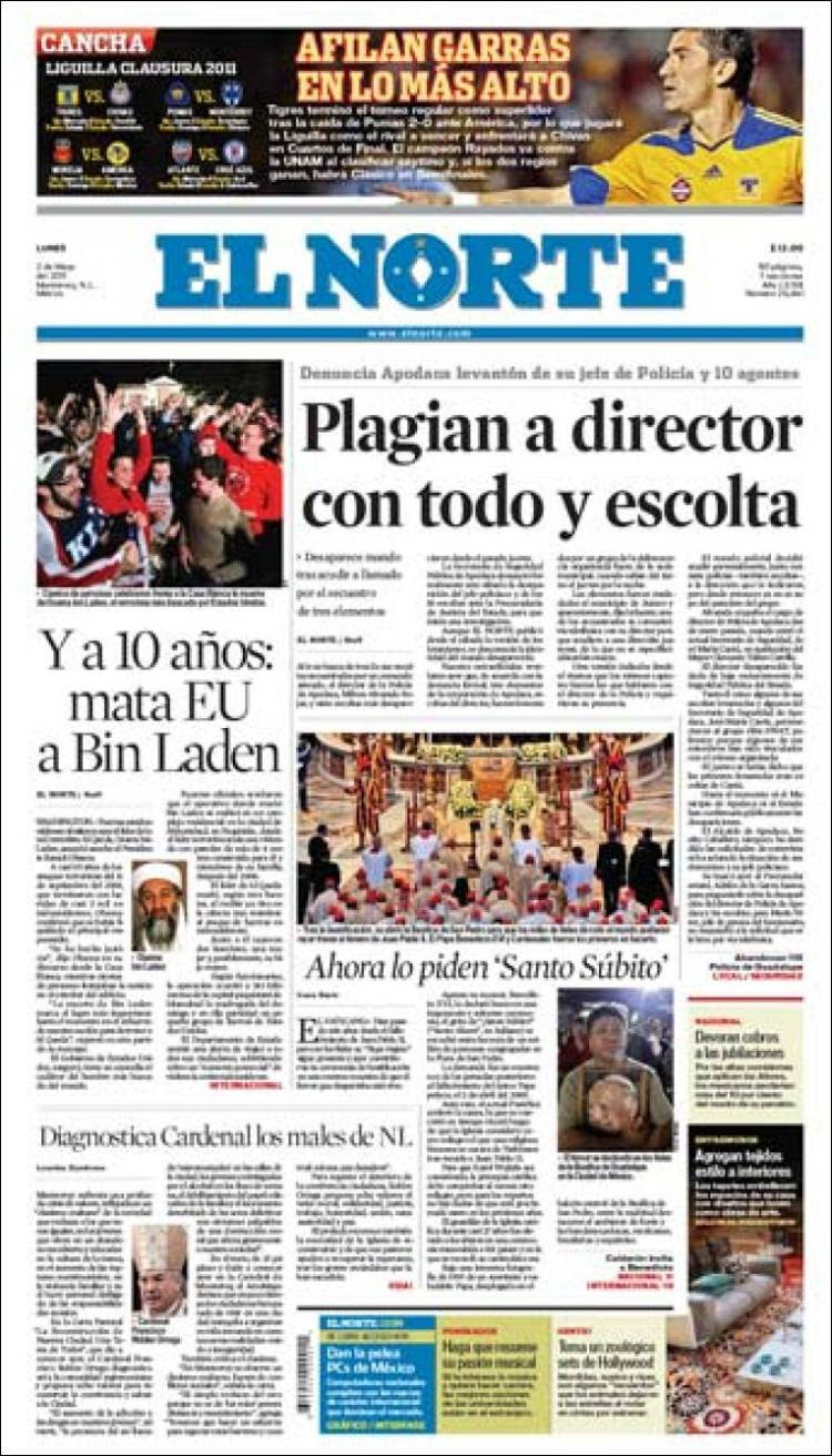 Portada de El Norte (México)