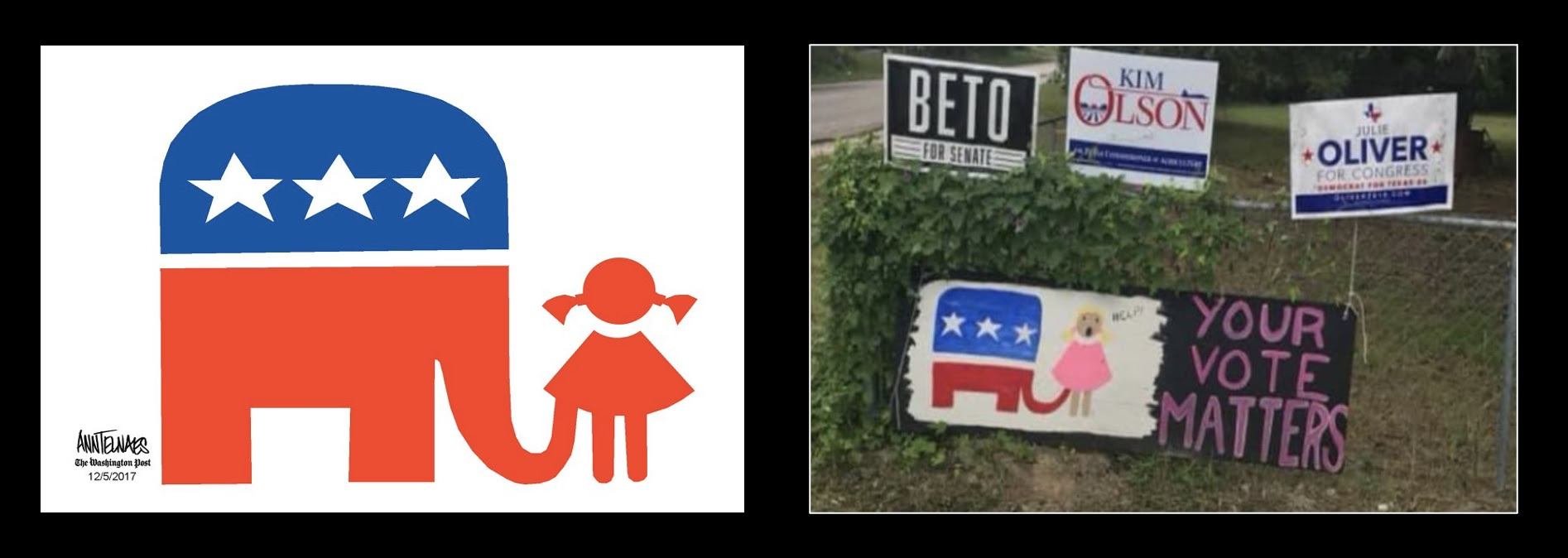 The Republican War on Women 2022. An anti-Republican sign was removed from a woman’s yard in Hamilton, Texas.