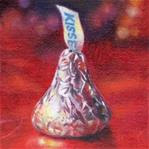 RED KISS chocolate candy still life painting - Posted on Friday, February 20, 2015 by Barbara Fox