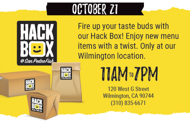 Fire up your taste buds with our Hack Box! Enjoy new menu items with a twist. Only at our Wilmington location. 11am to 7pm. 120 West G Street, Wilmington.