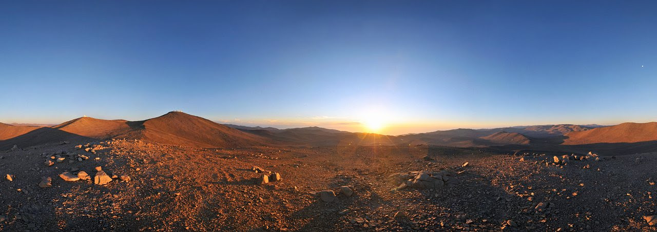 Sun, Moon and telescopes above the desert