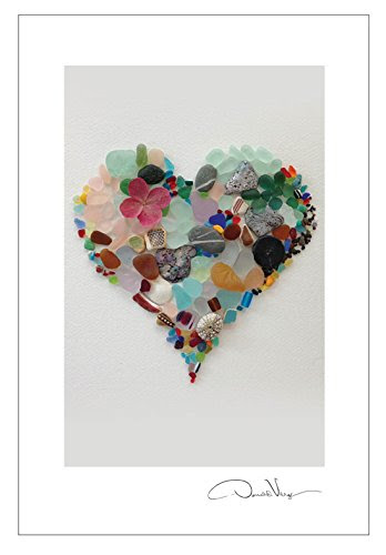 sea glass heart postcard pack