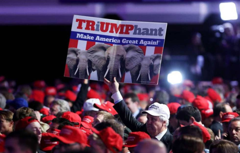 Celebración del triunfo de Donald Trump en la sede de los republicanos en Nueva York Celebración del triunfo de Donald Trump en la sede de los republicanos en Nueva York