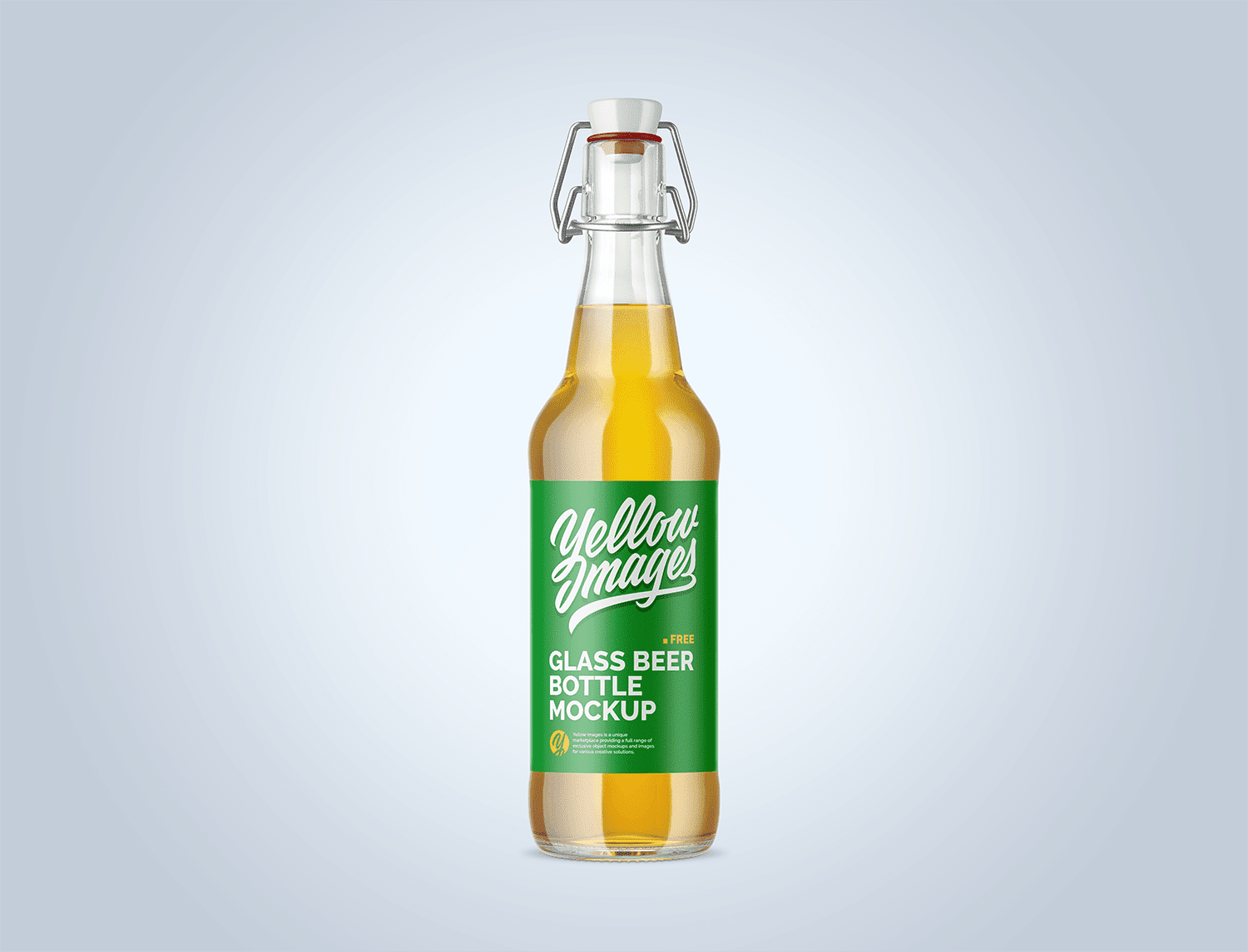 Clear Glass Beugel Beer Bottle Mockup Mockup World HQ