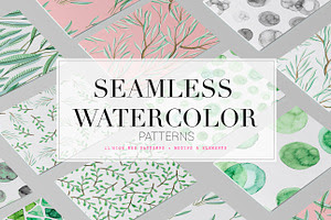 Fresh Seamless Watercolor Patterns!