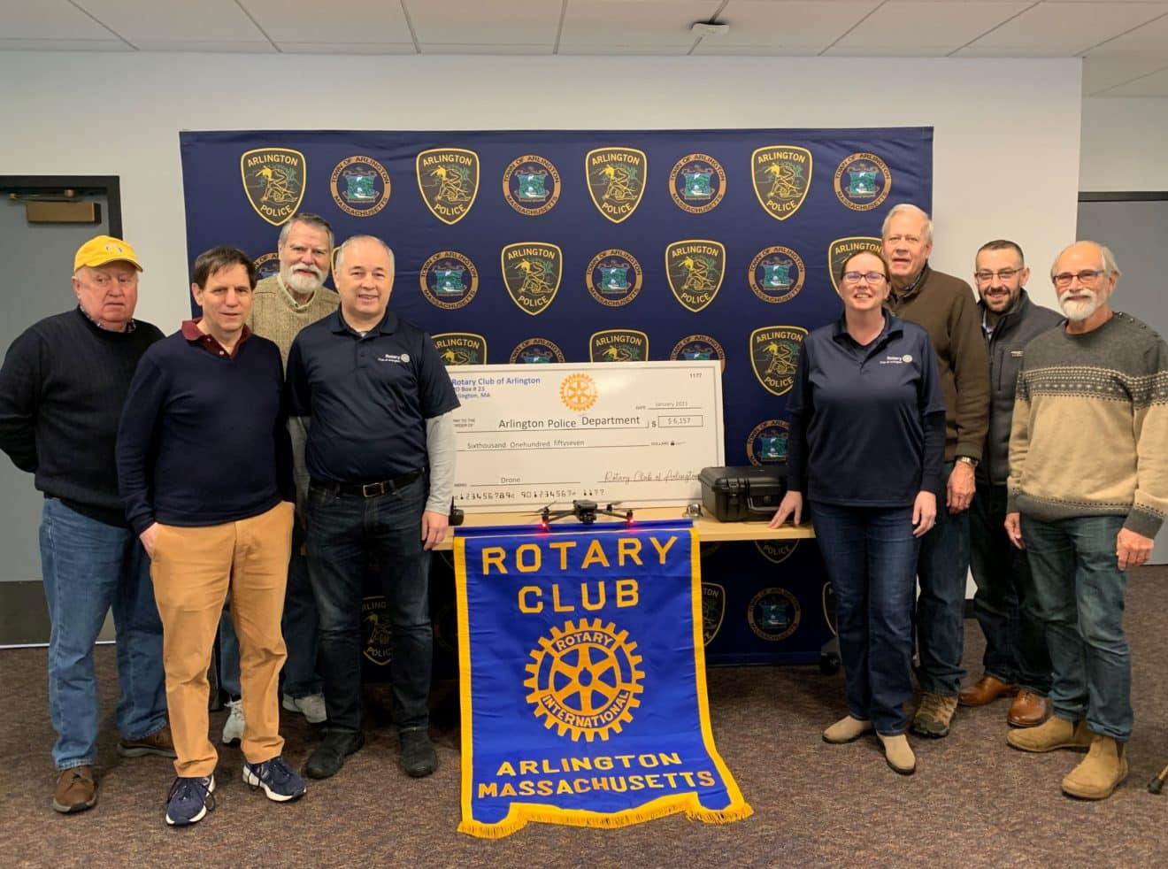 Members of the Rotary Club of Arlington on Jan. 20. (Photo courtesy Arlington Police Department)