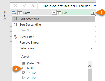 step 13 filter out the null values
