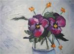 Pansy Painting, Flower Painting, Daily Painting, Small Oil Painting, "Perky Pansies" by Carol Schiff - Posted on Friday, January 9, 2015 by Carol Schiff