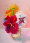 Red Pansy and Friends,still life,oil on canvas,7x5,price$200 - Posted on Friday, January 16, 2015 by Joy Olney