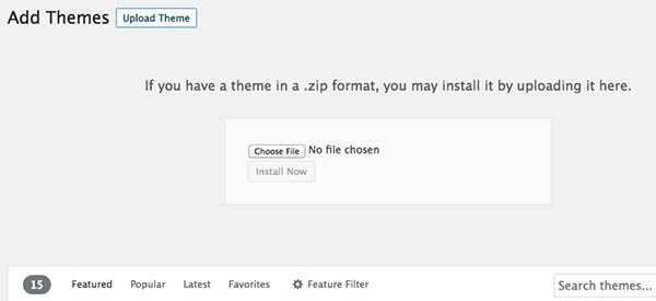 How to add a wordpress theme