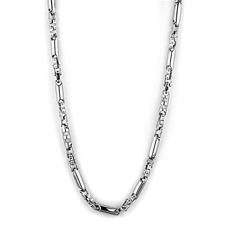 LO3089 - Rhodium Brass Necklace with AAA Grade CZ  in Clear