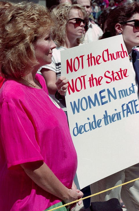 Pregnant Woman At Pro-Choice Rally pregnant woman at pro choice rally