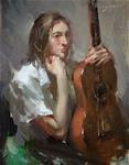 Guitar Girl 2 - Posted on Wednesday, December 10, 2014 by Fongwei Liu