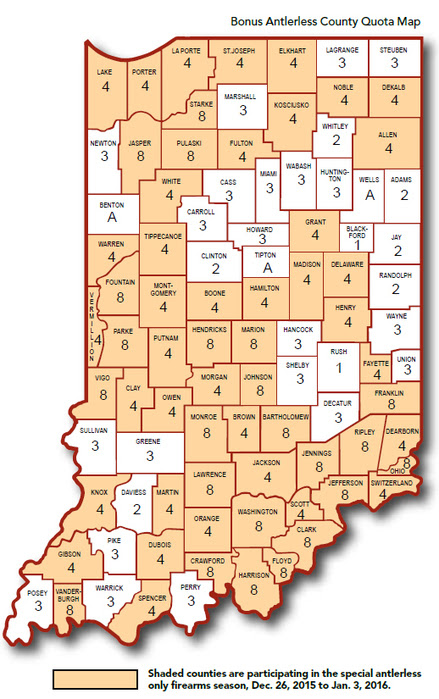 Midwest Deer Hunting: Indiana Bonus deer antlerless quotas set for 2015