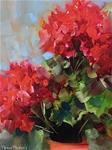 Spring Breeze Red Geranium Painting by Floral Artist Nancy Medina - Posted on Monday, April 6, 2015 by Nancy Medina