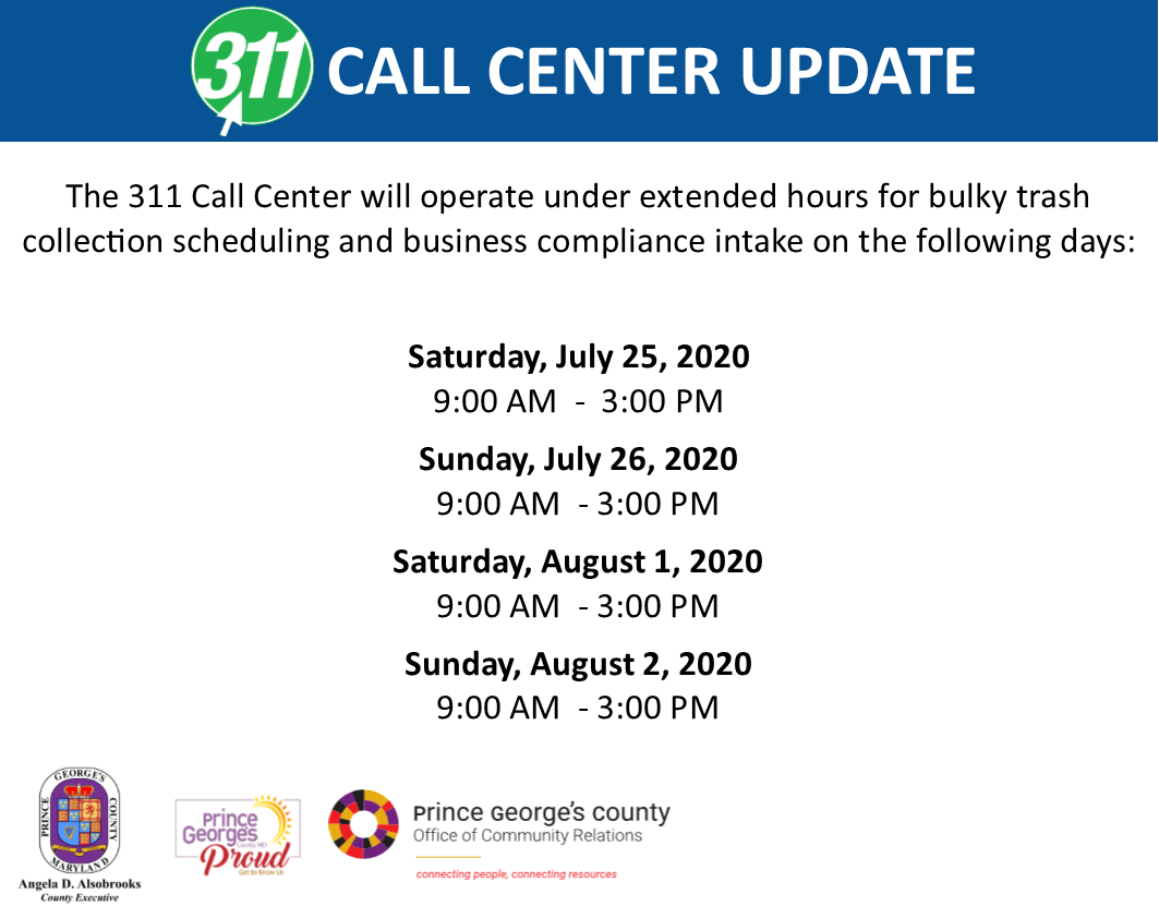 311 Call Center Extended Hours