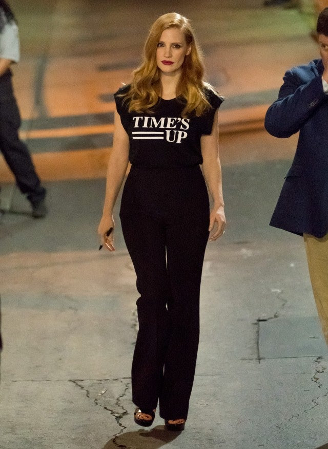 Gal Gadot’s Vibrant Looks, Yara Shahidi’s Dose of ’90 Nostalgia & More Best Dressed Stars of the Week 10 Jessica Chastain Times Up Shirt