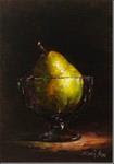 Pear in Glass. Oil on linen 7x5 inches - Posted on Tuesday, February 24, 2015 by Nina R. Aide