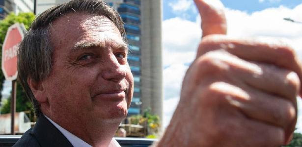 Jair Bolsonaro em Brasília, após prestar depoimento à Polícia Federal 