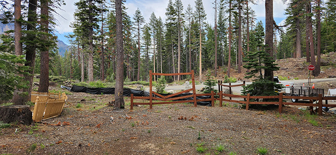 Silver Lake West Campground - damaged fencing from trees and snow