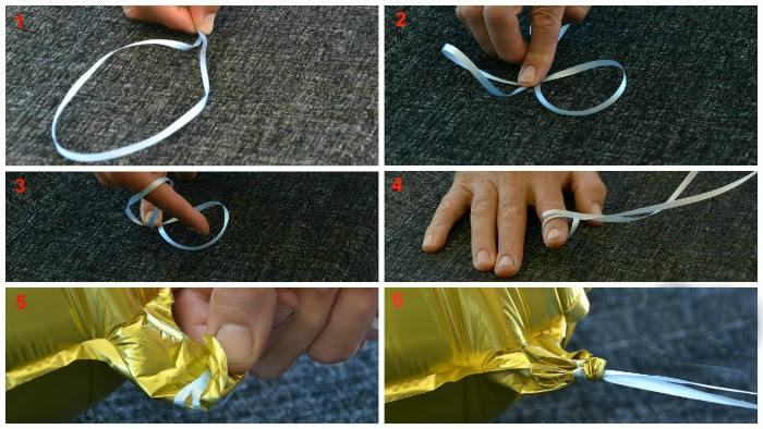 tying foil balloons