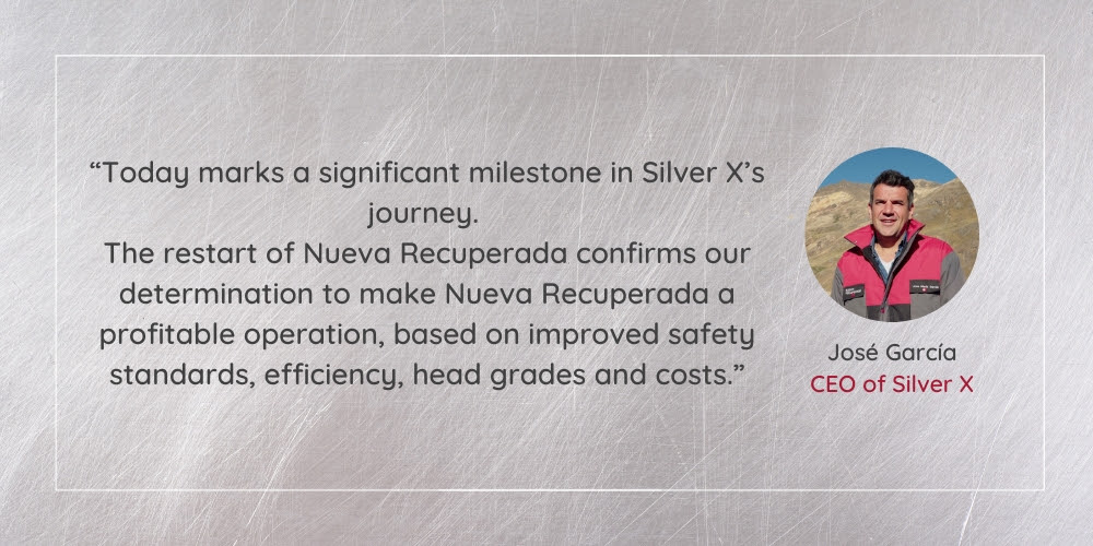 Silver X Mining Corp. reanuda operaciones en Nueva Recuperada; Proporciona información actualizada sobre la transición de la gestión