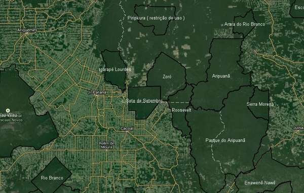 Les images satellite montrent que de vastes zones de l'Amazonie sont protégées par les territoires autochtones.