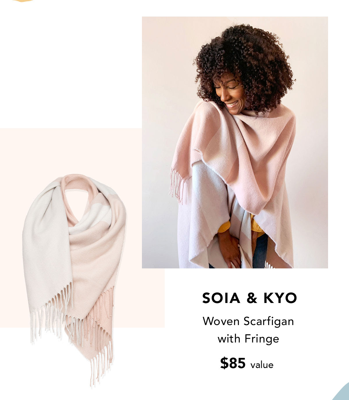 SOIA & KYO Woven Scarfigan with Fringe $85 value