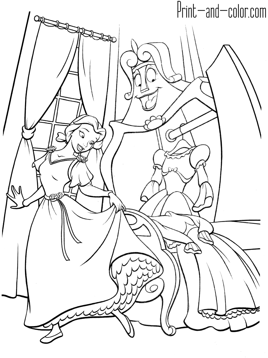 Beauty and the Beast coloring pages Print and