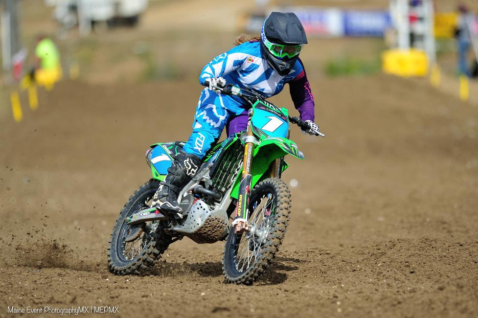 Kylie Fasnacht earned her second-straight WMX Championship with a pair of seventh place finishes while riding with an injured knee.Photo: MEPMX | Martha Farmer
