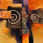 Abstract Mixed Media Painting "Copper Curls" by Colorado Mixed Media Abstract Artist Carol Nelson - Posted on Monday, January 5, 2015 by Carol Nelson