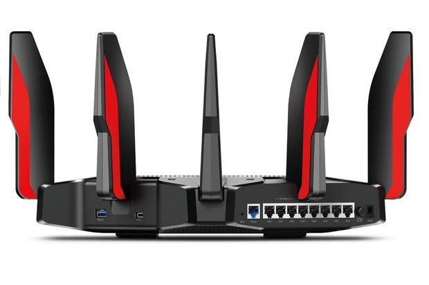One of the first routers announced to support Wi-Fi 6, the TP-Link Archer AX11000, looks like an alien spaceship; the antennas help connect your devices.