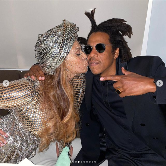 Beyonce And Jay-Z Share A Kiss After Historic Grammys 2021 Wins