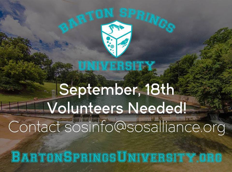 Volunteers are needed for Barton Springs University.