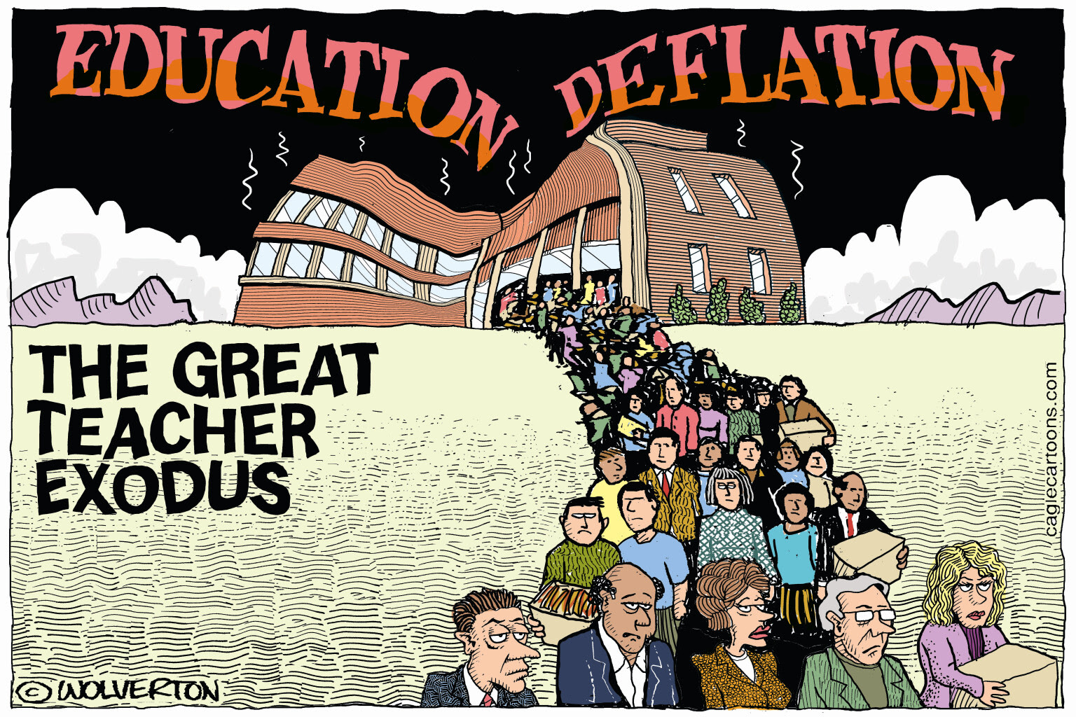 Republicans defund public schools and underpay teachers leading to teacher shortage.