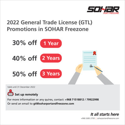 SOHAR GTL Image - 2022 General Trade License Promotions SOHAR GTL Image - 2022 General Trade License Promotions