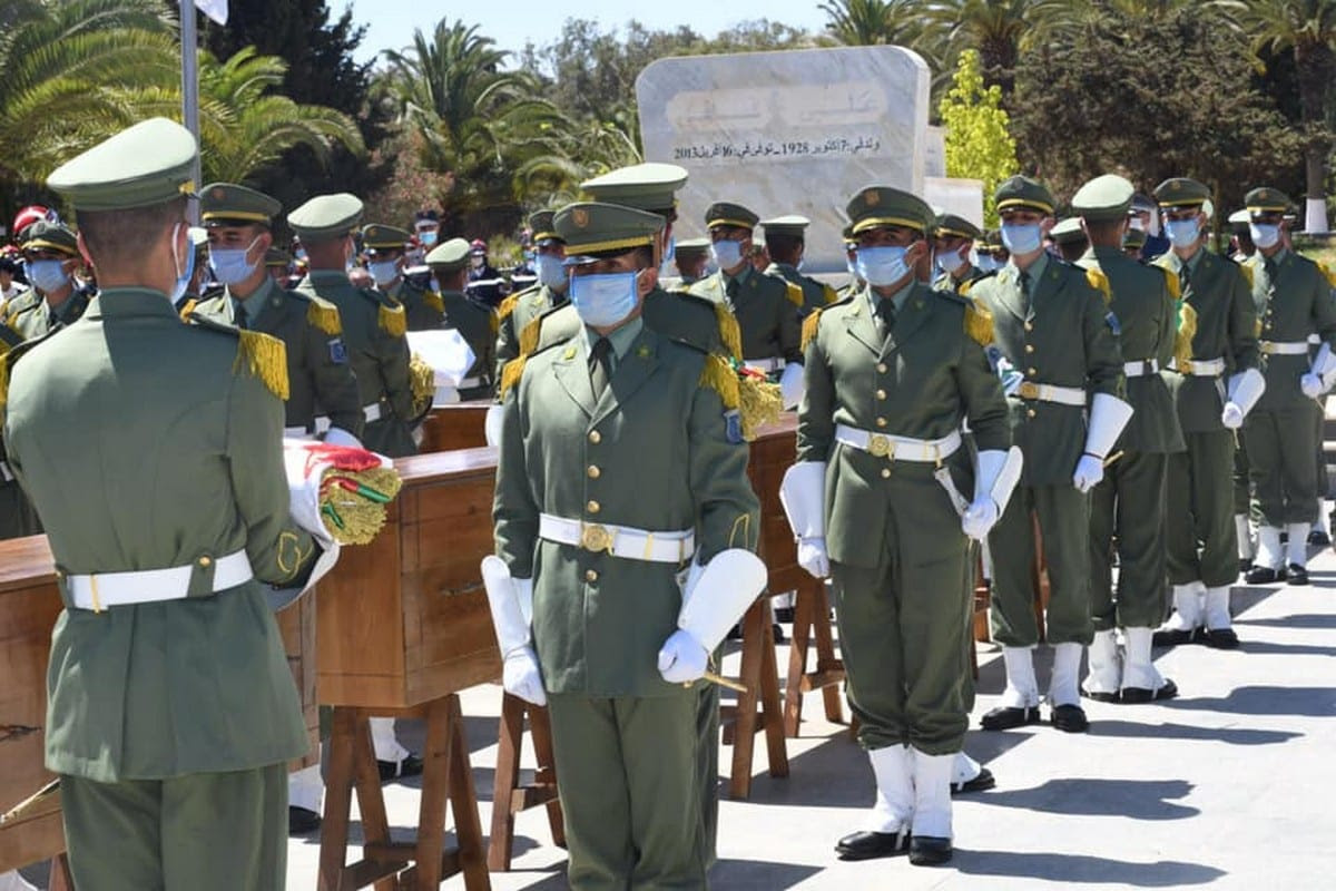 Funeral ceremony held on 5 July 2020 for the Algeria's independence fighters killed during the Algerian popular resistance against French colonialism in Algiers, Algeria [ALGERIAN PRESIDENCY/Anadolu Agency]