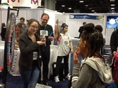 Talking to students at USASEF