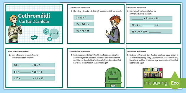 * NEW * Equations Challenge Cards Gaeilge