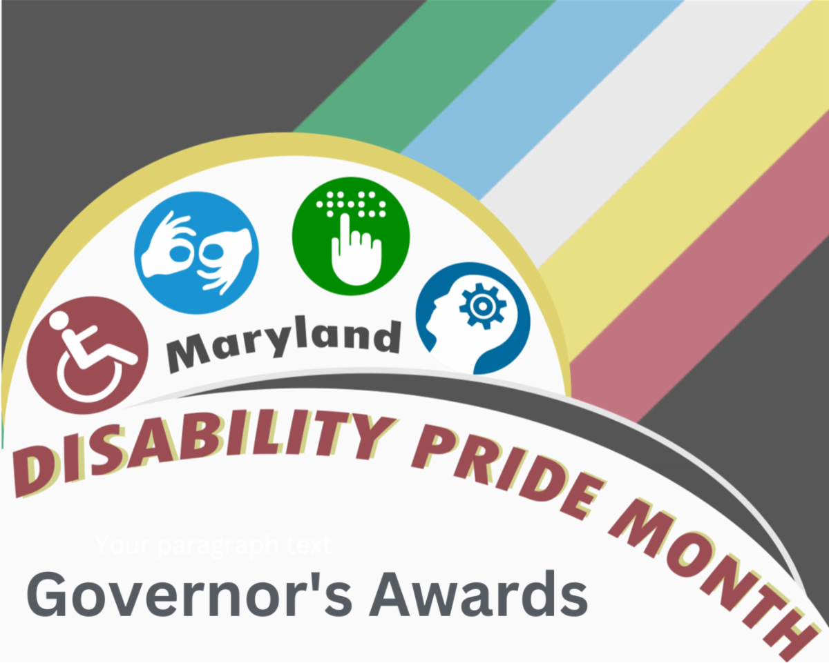 Disability Pride Month logo with words Governors Awards on bottom