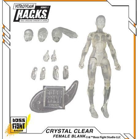 Image of Vitruvian H.A.C.K.S. Action Figure Blank - Female Body - Clear