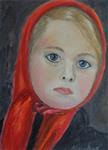 Girl with red scarf - Posted on Wednesday, April 15, 2015 by Maria Karalyos