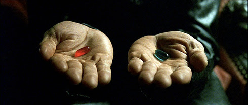 Matrix pilula azul e vermelha