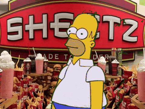 Homer Simpson retreats into Sheetz.