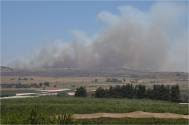 Gunfire in Syria seen from Israel on the Golan Heights border.