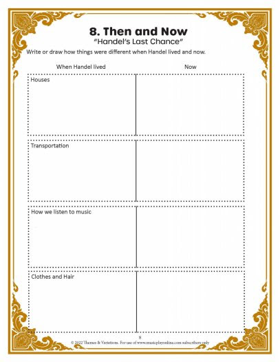 Handel's last chance then and now worksheet