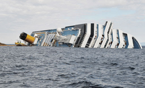 Năm 2012: lật tàu Costa Concordia 