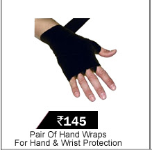 Pair Of Hand Wraps For Hand & Wrist Protection (Black)